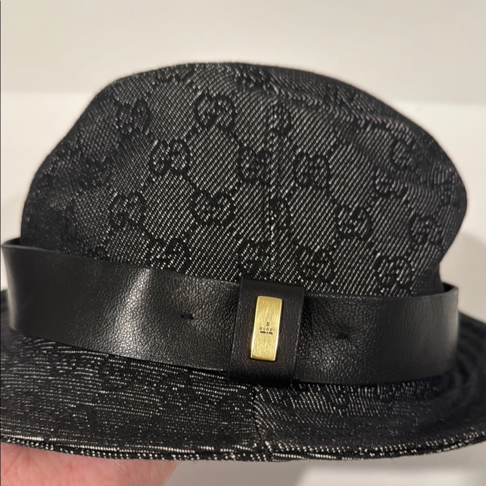 Authentic Gucci Black Patterned Fedora Hat - image 5